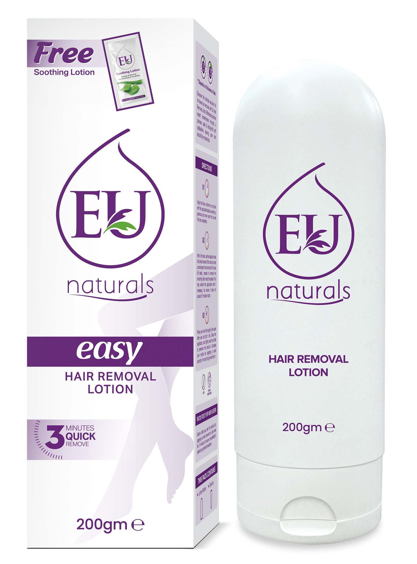 EU Easy Hair Removal Lotion 200gm - Smooth Skin in Just 3 Minutes!