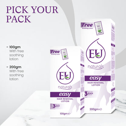 EU Easy Hair Removal Lotion 100gm - Smooth Skin in Just 3 Minutes!