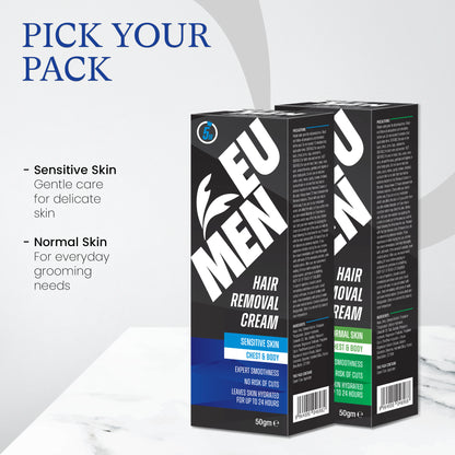 EU Men Hair Removing Cream (50g Tube - Sensitive Skin)